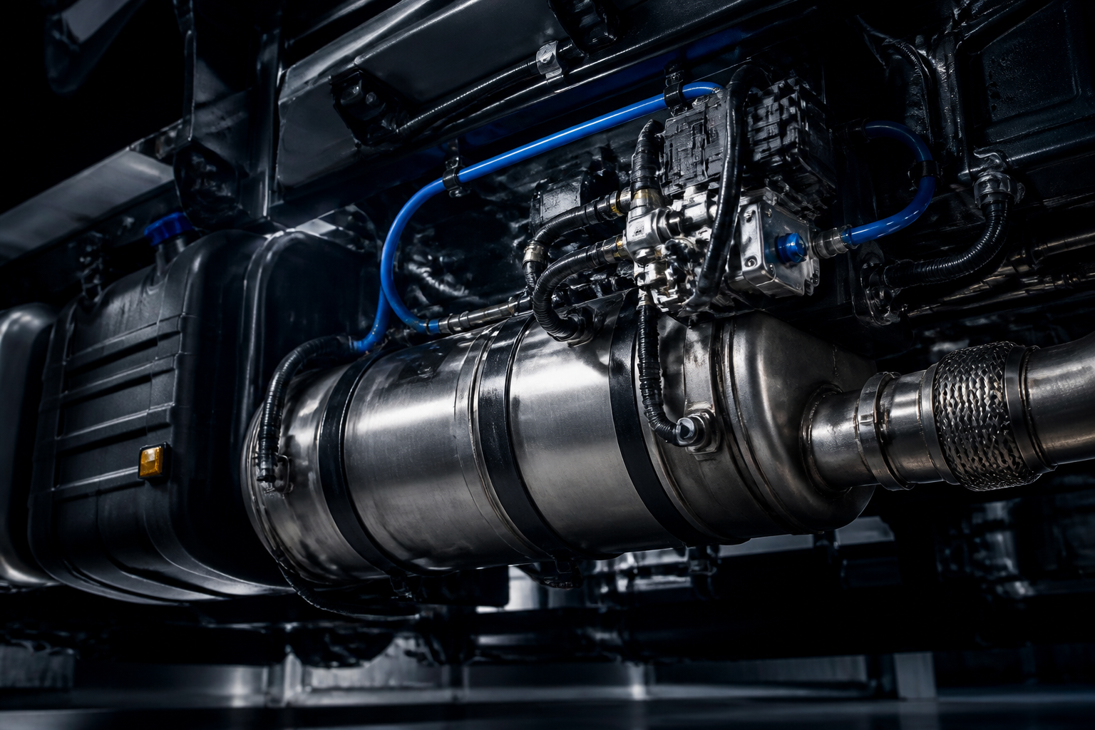 Commercial vehicle SCR and AdBlue dosing system