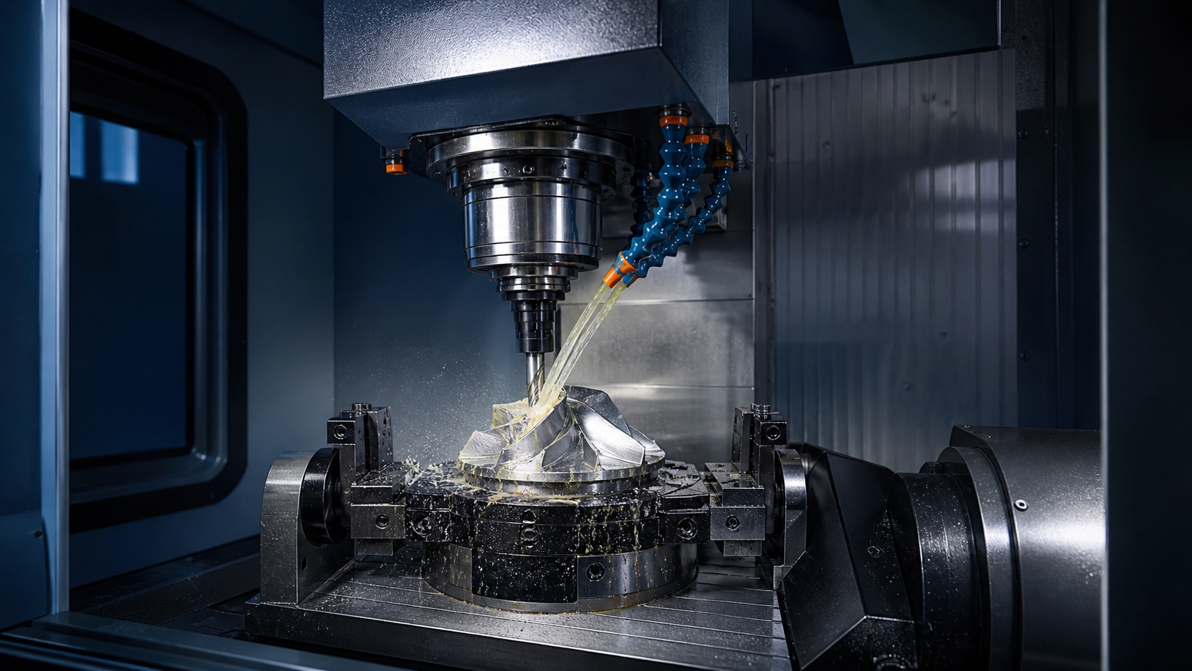 CNC machining with metalworking coolant